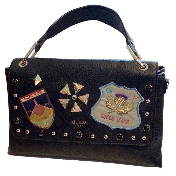 Guess Handbags - Guess Purse Unique With Embroidered Patches And Studs